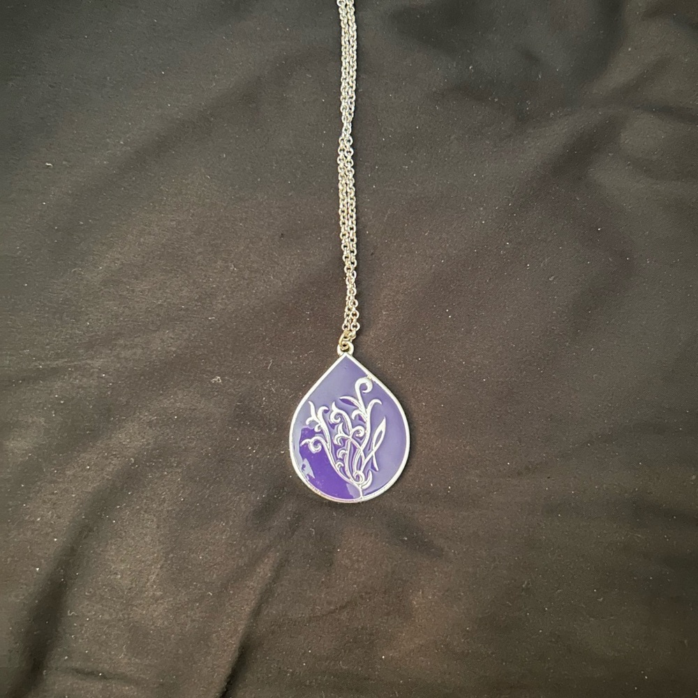 Younique representative purple and silver iconic logo necklace. Gift for team!